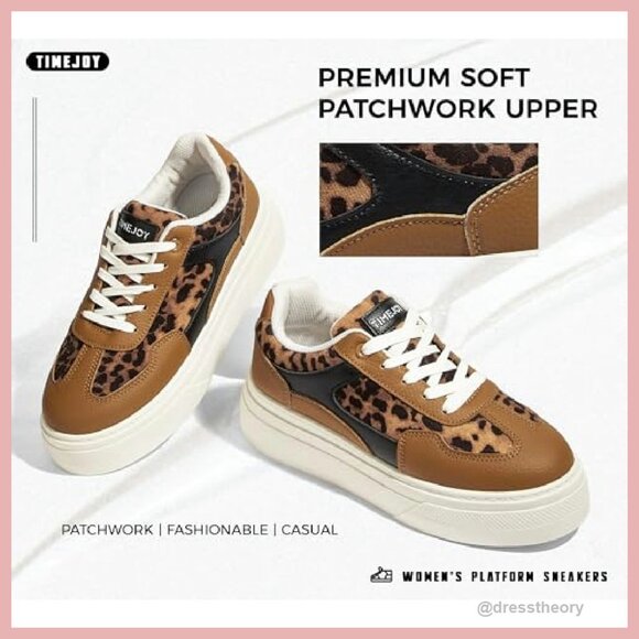 Women's Platform Sneakers Chunky Sole Non-Slip Comfortable Walking Shoes - Picture 4 of 8